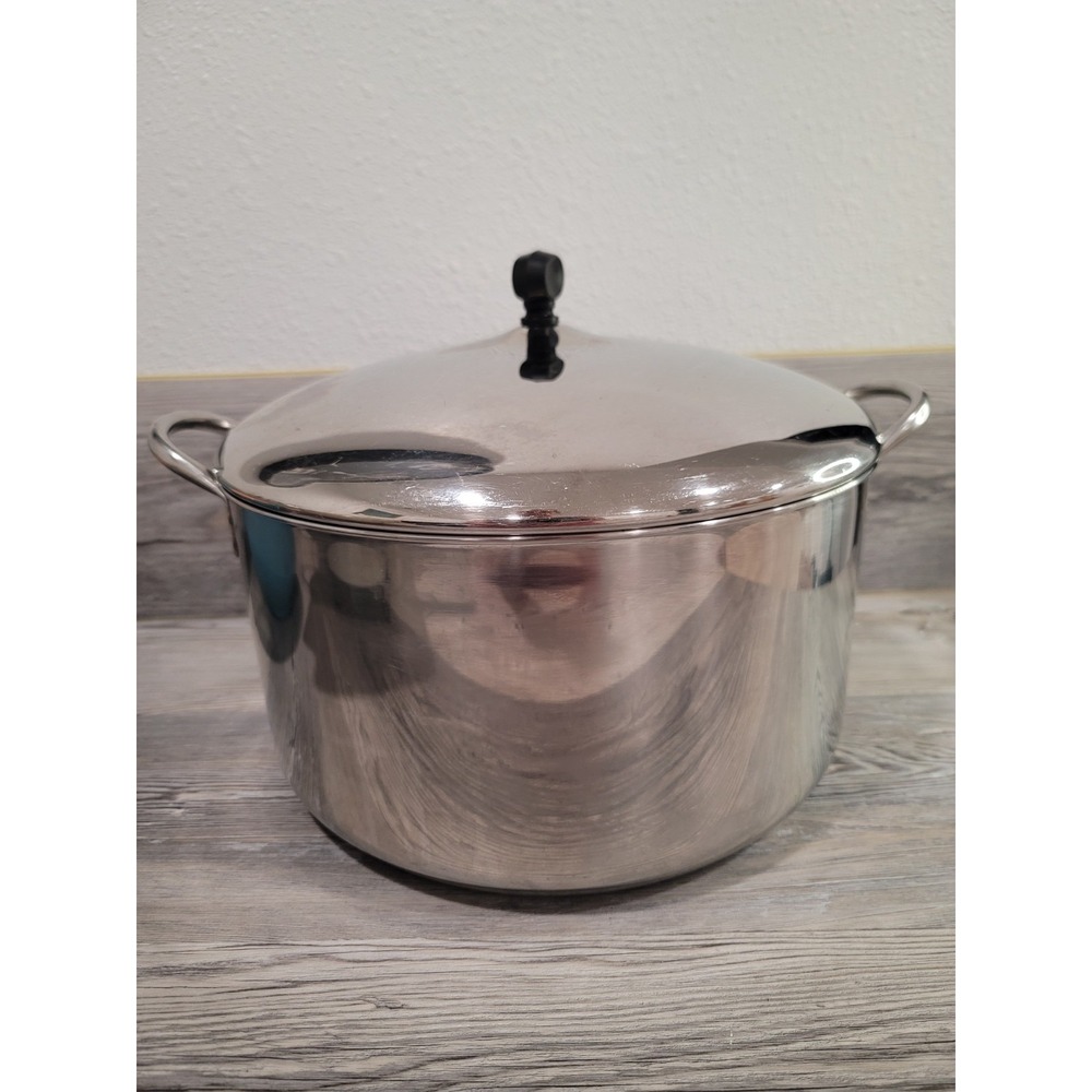 Farberware 12qt Aluminum Clad bottom pan T V with lid Vintage USA made